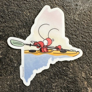 Maine Lobster Kayaking Sticker