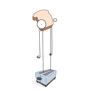Tall Toast Escapes Toaster
