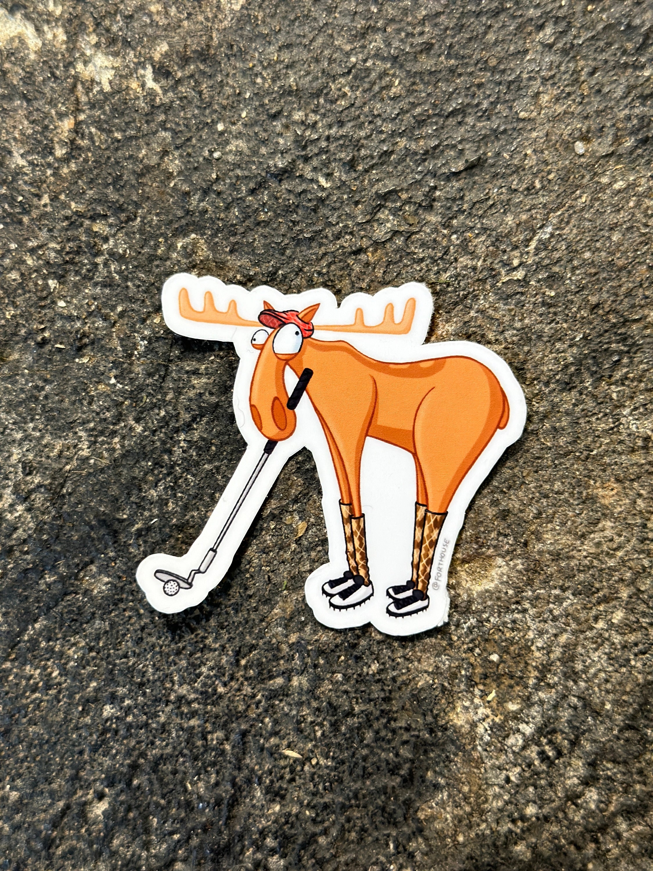 Moose Golfing Sticker - Etsy
