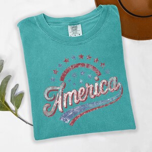 America Graphic Tee, Distressed Retro Patriotic Shirt, USA 1776 Stars and Stripes Apparel, 4th of July Independence Day image 7
