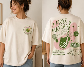 Matcha for the Soul Graphic Tee, Matcha Lover Gift, Aesthetic Tea Shirt, Matcha Whisk Illustration, Cozy Wellness Self