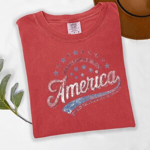 America Graphic Tee, Distressed Retro Patriotic Shirt, USA 1776 Stars and Stripes Apparel, 4th of July Independence Day image 13