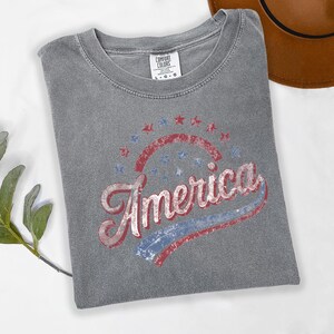 America Graphic Tee, Distressed Retro Patriotic Shirt, USA 1776 Stars and Stripes Apparel, 4th of July Independence Day image 11