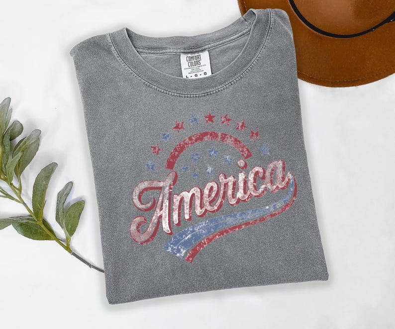 America Graphic Tee, Distressed Retro Patriotic Shirt, USA 1776 Stars and Stripes Apparel, 4th of July Independence Day image 11