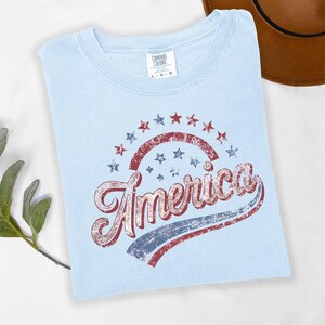 America Graphic Tee, Distressed Retro Patriotic Shirt, USA 1776 Stars and Stripes Apparel, 4th of July Independence Day image 4