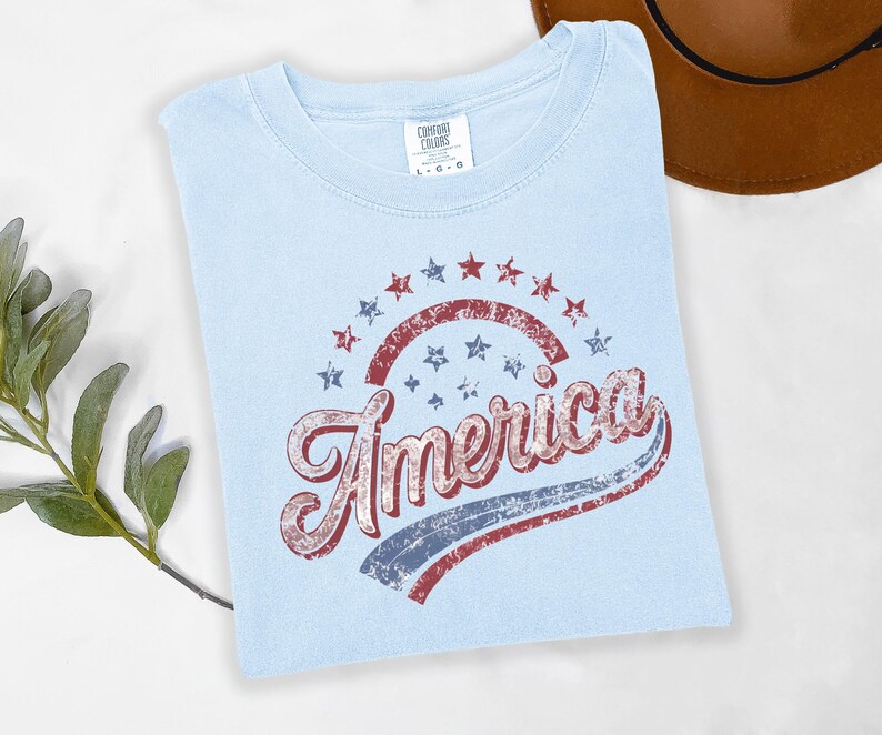 America Graphic Tee, Distressed Retro Patriotic Shirt, USA 1776 Stars and Stripes Apparel, 4th of July Independence Day image 4