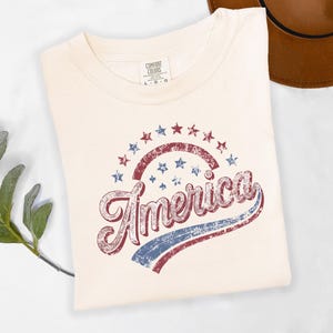 America Graphic Tee, Distressed Retro Patriotic Shirt, USA 1776 Stars and Stripes Apparel, 4th of July Independence Day image 10