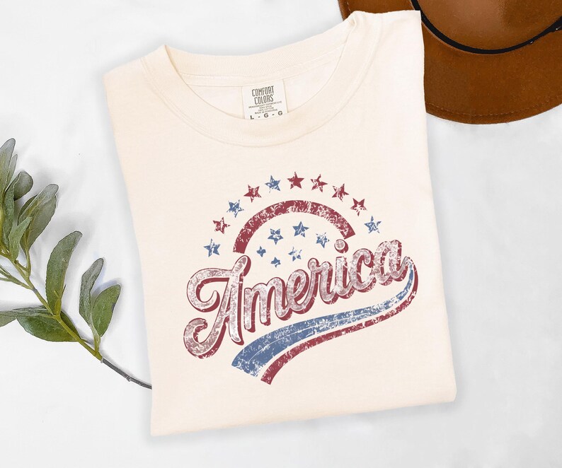 America Graphic Tee, Distressed Retro Patriotic Shirt, USA 1776 Stars and Stripes Apparel, 4th of July Independence Day image 10