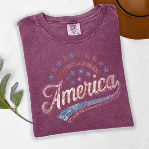 America Graphic Tee, Distressed Retro Patriotic Shirt, USA 1776 Stars and Stripes Apparel, 4th of July Independence Day image 17