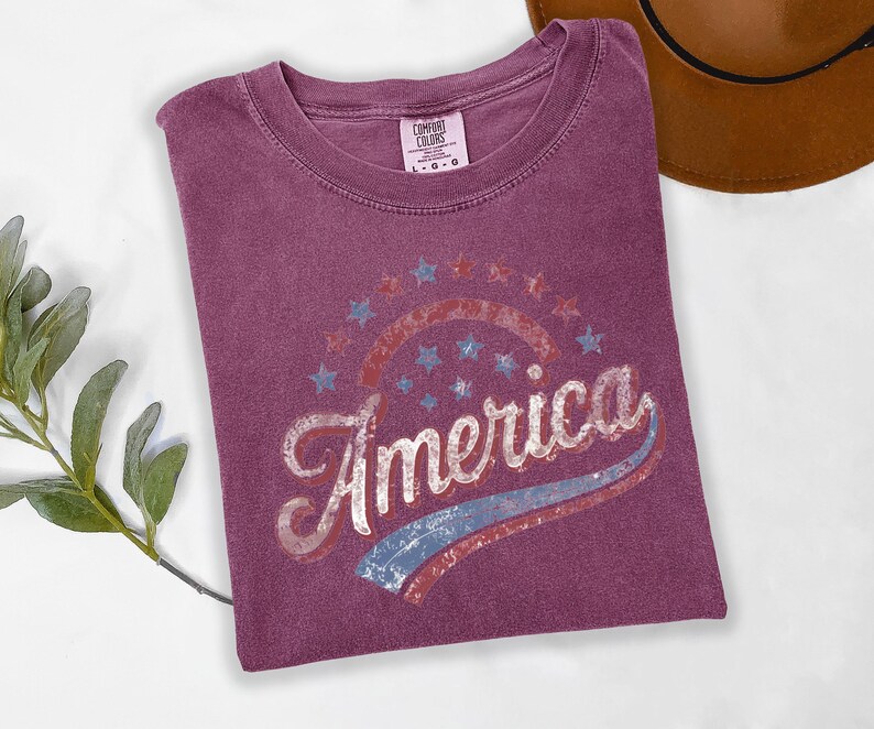 America Graphic Tee, Distressed Retro Patriotic Shirt, USA 1776 Stars and Stripes Apparel, 4th of July Independence Day image 17