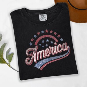 America Graphic Tee, Distressed Retro Patriotic Shirt, USA 1776 Stars and Stripes Apparel, 4th of July Independence Day image 16