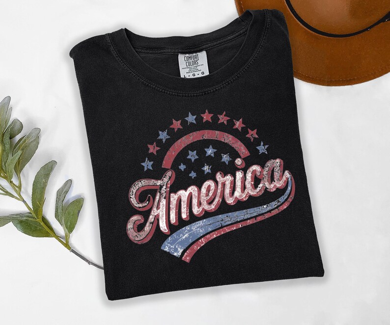 America Graphic Tee, Distressed Retro Patriotic Shirt, USA 1776 Stars and Stripes Apparel, 4th of July Independence Day image 16