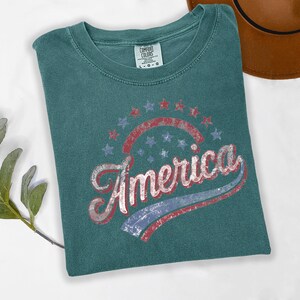America Graphic Tee, Distressed Retro Patriotic Shirt, USA 1776 Stars and Stripes Apparel, 4th of July Independence Day image 14