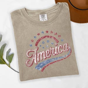 America Graphic Tee, Distressed Retro Patriotic Shirt, USA 1776 Stars and Stripes Apparel, 4th of July Independence Day image 9