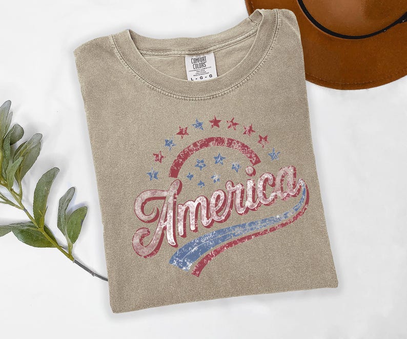 America Graphic Tee, Distressed Retro Patriotic Shirt, USA 1776 Stars and Stripes Apparel, 4th of July Independence Day image 9