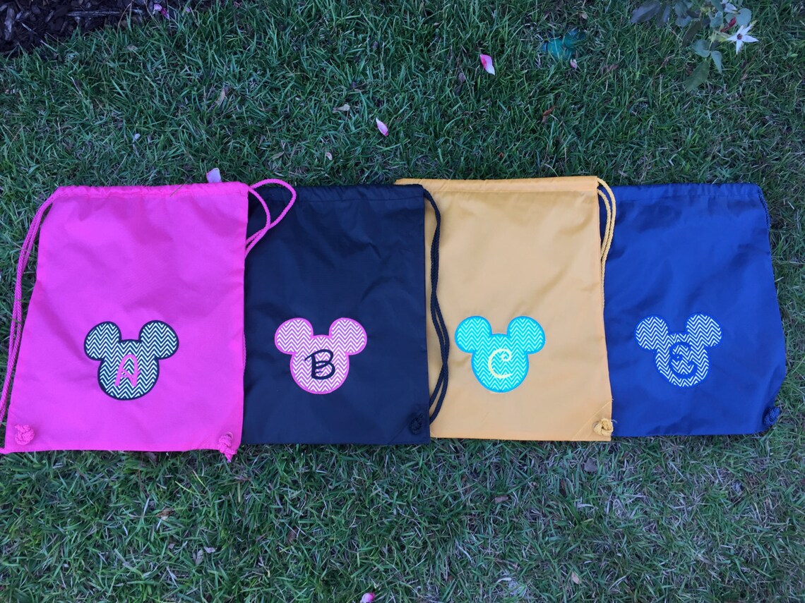 Disney Draw String Backpack for Adults & Kids Black With Etsy