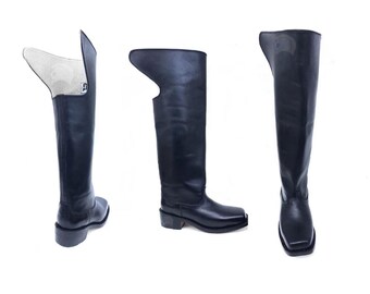 Vintage 80s Military Leather Boots Veltheim Soles  display picture 1