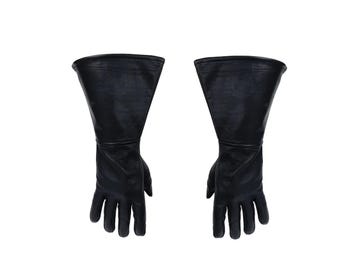 Darth Vader Schwarze Leder Stulpen Handschuhe | Star Wars Sith Kostüm-Stütze