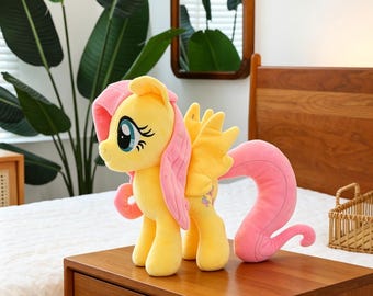 My Little Pony Fluttershy Plush Toy, Soft Stuffed Animal, Cute Cartoon Plushie Gift for Kids and Collectors