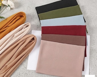 Cotton Linen Square Scarf – Lightweight 90x90cm Headscarf, Neck Wrap, Hijab, Bag Accessory