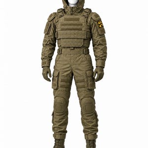 Mens Tactical Jumpsuit, Post Apocalyptic Cosplay Costume, Stalker Radioactive Hooded Suit, Airsoft Military Outfit, Sci Fi Cosplay.