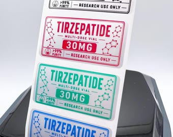 Etiquetas personalizables para viales de péptidos - 10 etiquetas