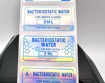 Etiquetas para viales de agua BAC de 3 ml - 10 etiquetas