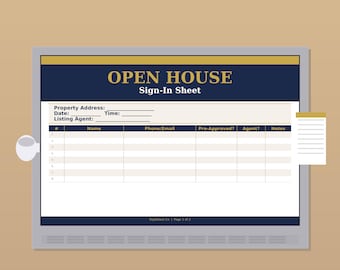 Hoja de registro para jornadas de puertas abiertas / Registro de visitantes para agentes inmobiliarios (PDF)