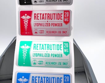 Etiquetas personalizables para viales de péptidos - 10 etiquetas