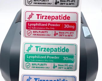 Etiquetas personalizables para viales de péptidos - 10 etiquetas