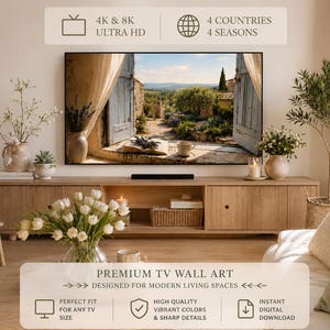TV Frame Art Bundle | Four Seasons Digital Download | 4K & 8K Smart TV Art | Tuscany, Provence, Scottish Highlands, Swiss Alps