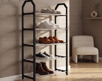 Zapatero moderno, soporte para zapatos que ahorra espacio, zapatero para la entrada, estante de almacenamiento para la sala de estar