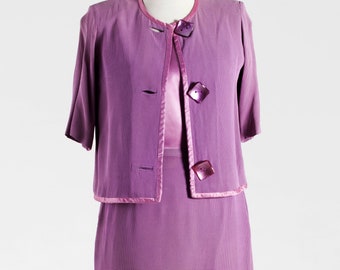 3 Piece Suit, Purple Suit for Women, Vintage Style Suits, Old Style Suits, Satin Suit, 60s Style Suit, Elegant Suit Women, Old Style Suits