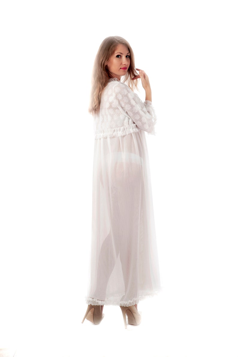 Nightdress Nightwear Nightie White Lace Vintage Bridal Nightgown Lingerie Sleepwear