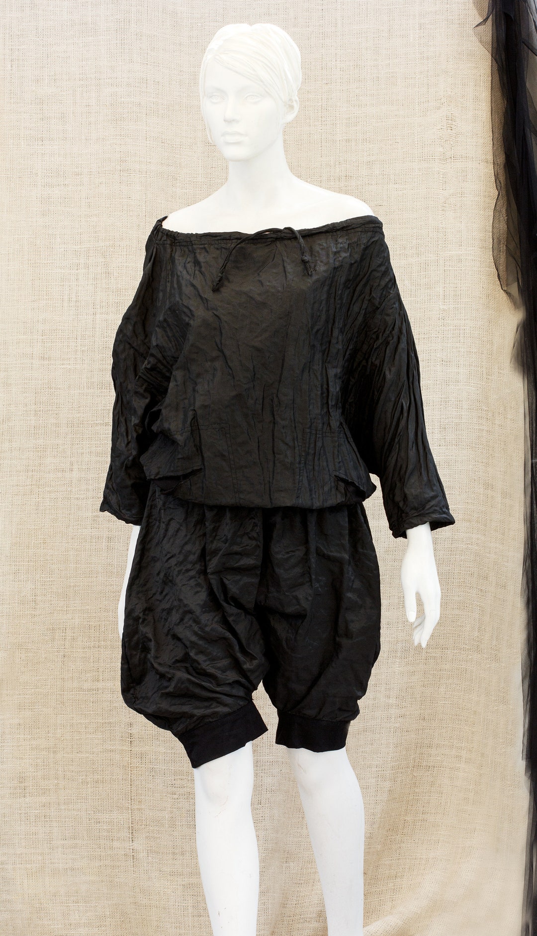 Black Womens Jumpsuit, Black Overalls Women, Harem Jumpsuit