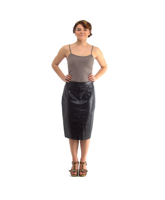 long black leather skirt