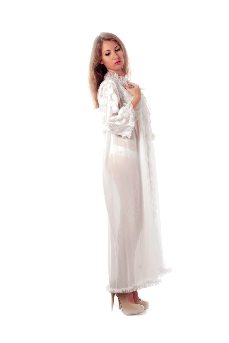 Nightdress Nightwear Nightie White Lace Vintage Bridal Nightgown Lingerie Sleepwear