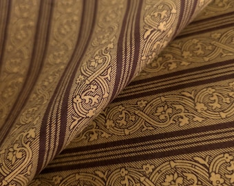 Windham Fabrics Colonies Archives Gold Brown Striped Cotton Fabric 43" Wide By The Yard, Civil War Reproduction Historical Victorian Textile