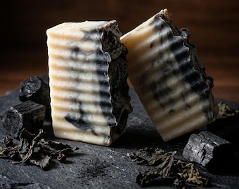 Handmade Eucalyptus and Patchouli Soap: Natural Cold Process, Activated Charcoal, Refreshing Essential Oil