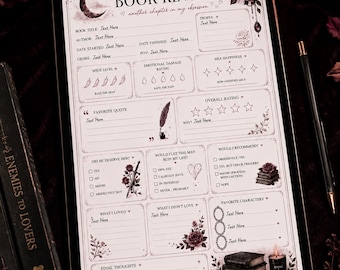Spicy BookTok Reading Journal | Editable Canva Template | Digital Reading Tracker |