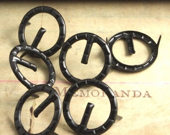 Rivet, deco, buckle, prongs, fastener, diy, jewelry, fashion, crafts, decor, metal, black, steel, vintaj, 12 pcs, #ADV031