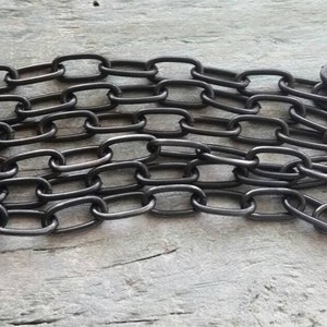 1ft, chain, elongated, oval, links, adjustable, necklaces, bracelets, earrings, diy, jewelry, fashion, metal, black, vintaj, ACH0003 image 1