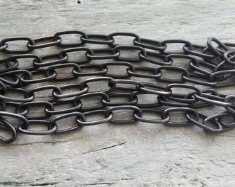 1ft, chain, elongated, oval, links, adjustable, necklaces, bracelets, earrings, diy, jewelry, fashion, metal, black, vintaj, #ACH0003