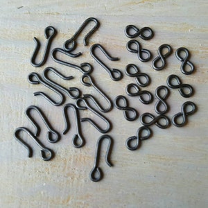 12 sets, clasp, closure, hook, eye, link, figure eight, infinity, finding, diy, jewelry, fashion, black, metal, vintaj, #ACL50