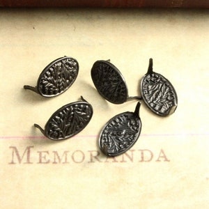 6pcs, rivet, leaves, acorns, craftsman, motif, vintaj, arte metal, blackened steel, paint, diy, jewelry making, leather, craft, art ADV034 image 1