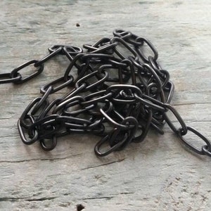 1ft, chain, elongated, oval, links, adjustable, necklaces, bracelets, earrings, diy, jewelry, fashion, metal, black, vintaj, ACH0003 image 2