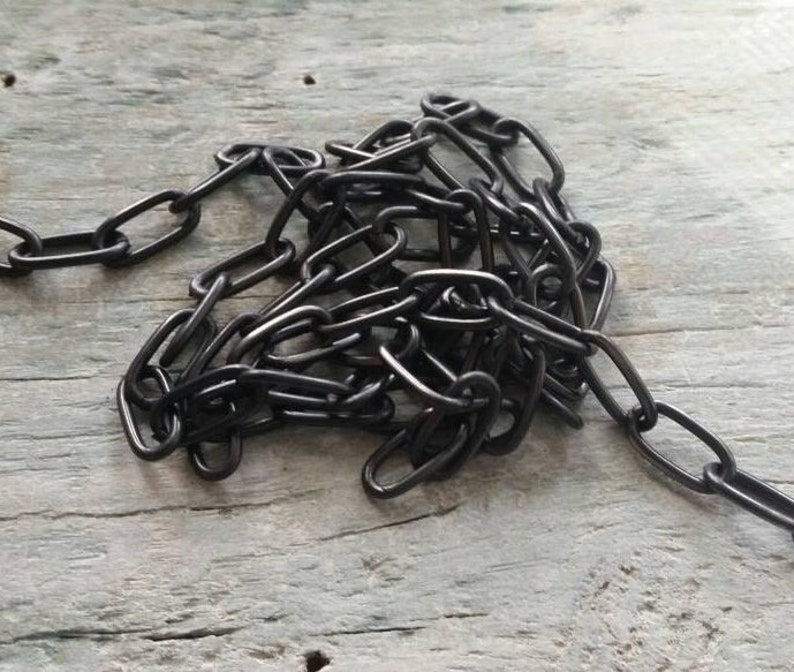 1ft, chain, elongated, oval, links, adjustable, necklaces, bracelets, earrings, diy, jewelry, fashion, metal, black, vintaj, ACH0003 image 2