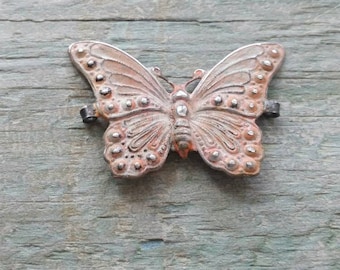 Vintaj Arte Metal Hand Patina {Butterfly Connector/Pendant} DIY JEWELRY - 1 Pc Artisan Made - Blush Series