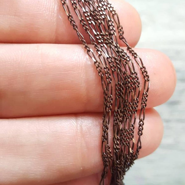 2ft, chain, brass, delicate, fine figario, soldered, 1.2mm, vintaj, natural brass, necklaces, bracelets, earring fringe, diy jewelry, #CH80