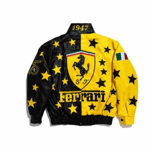 Yellow ferrari racing leather jacket - Etsy 日本